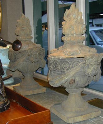 Lot 651 - Pair of Cast Stone Neoclassical Style Covered...
