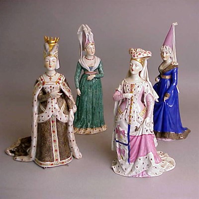 Lot 571 - Four Sevres Style Porcelain Figures Depicting...