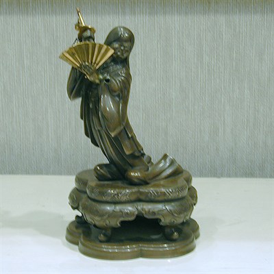Lot 196 - Japanese Sentoku Figure of Okame as a Dancer...