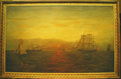 Lot 3 - American School 19th Century SHIPS AT SEA...