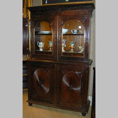 Lot 445 - Anglo-Indian Rosewood Bookcase Cabinet