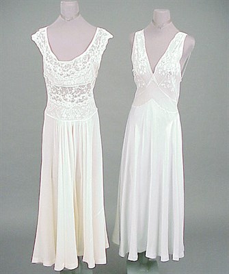 Lot 65 - Two Silk Nightgowns French, 1950s The first...