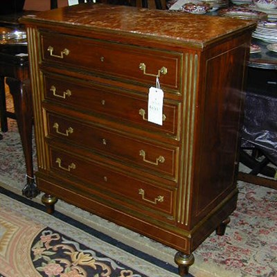 Lot 537 - Louis XVI Style Marble Top Gilt-Bronze Mounted...