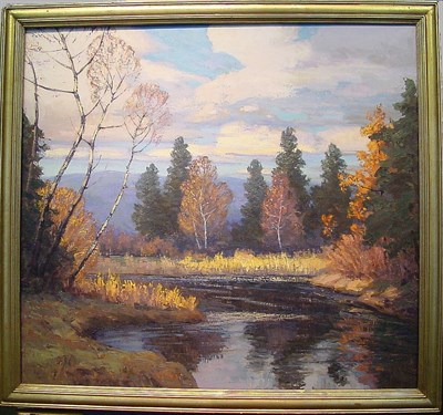 Lot 64 - Walter Koeniger 1881-1943 AUTUMN STREAM Signed...