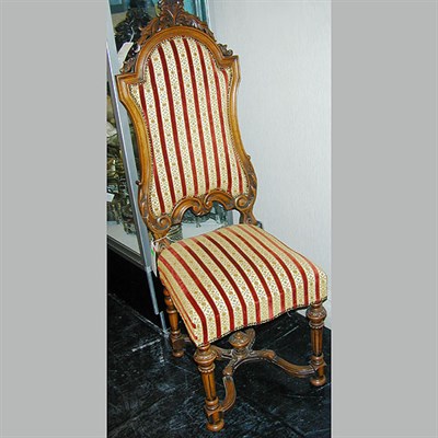 Lot 727 - Set of Six Louis XIV Style Walnut Dining Chairs