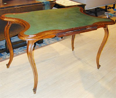 Lot 706 - Louis XV Style Leather Top Drop-Leaf Table