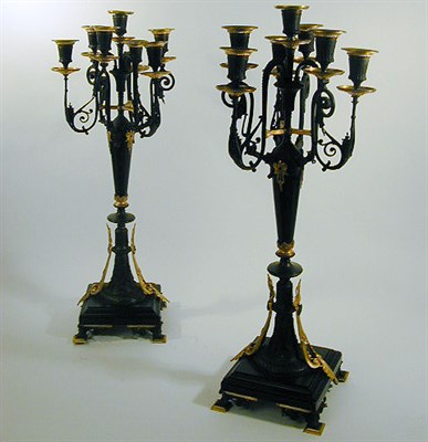 Lot 429 - Pair of Napoleon III Gilt and Patinated-Bronze...