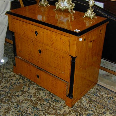 Lot 617 - Biedermeier Maple and Ebonized Wood Commode