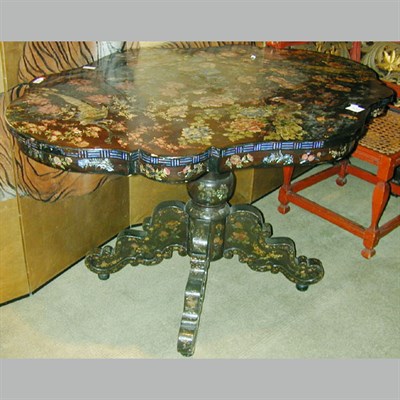 Lot 730 - Victorian Mother-of-Pearl Inlaid Tilt-Top Table