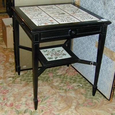 Lot 700 - Louis XVI Style Painted Tile-Top Side Table