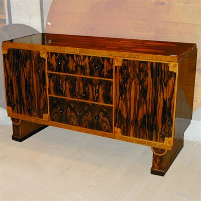 Lot 73 - Art Deco Calamander Server With three center...