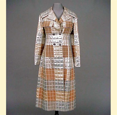 Lot 610 - Lanvin Metallic Grid Pattern Evening Coat...