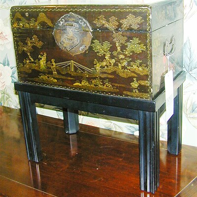 Lot 197 - Chinese Black Lacquered Cabinet