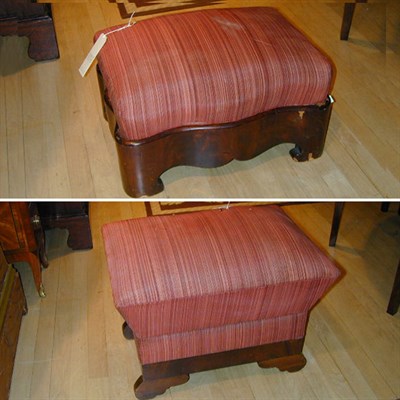 Lot 441 - Two American Empire Upholstered Mahogany Stools