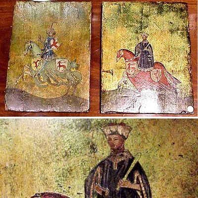 Lot 393 - Two Painted Icons