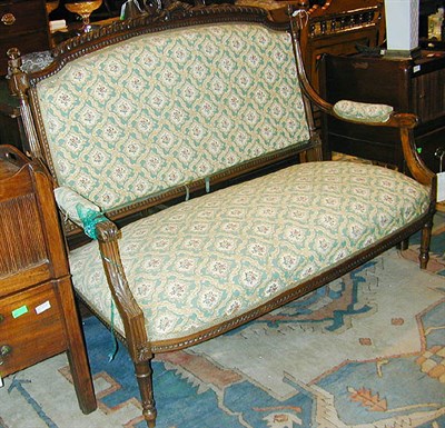 Lot 453 - Louis XVI Style Upholstered Walnut Canape