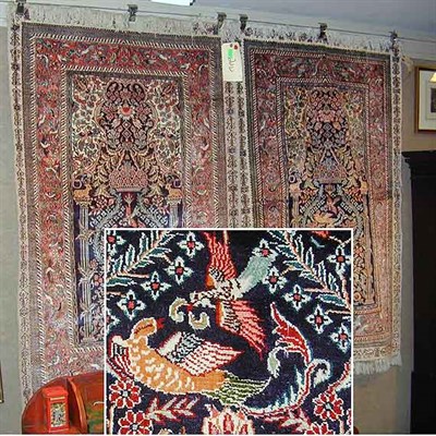 Lot 790 - Pair of Silk Indian Prayer Rugs India,...