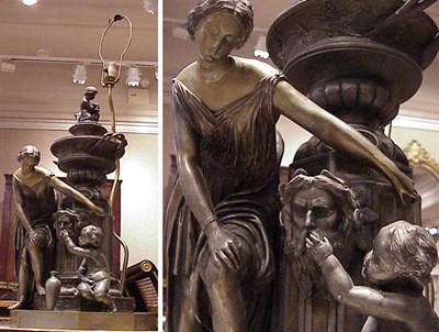 Lot 228 - Continental Patinated-Metal Figural Group...