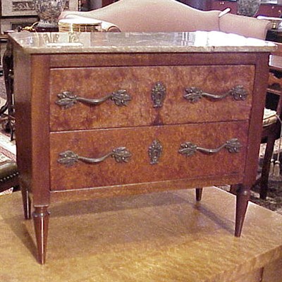 Lot 435 - Louis XVI Style Marble Top Burl-Wood Miniature...