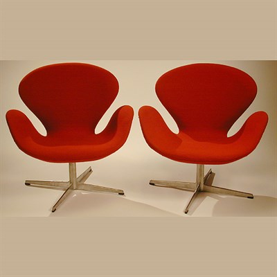 Lot 90 - Pair of Swan Chairs Designed by Arne Jacobsen...