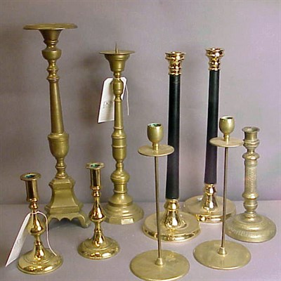 Lot 171 - Miscellaneous Group of Brass Candlesticks...