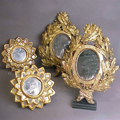 Lot 178 - Group of Four Small Gilt Carved Wood Mirrors