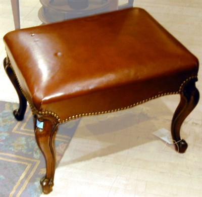 Lot 199 - Louis XV Style Leather Upholstered Stool