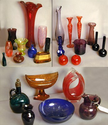 Lot 206 - Miscellaneous Group of Colored Art Glass...