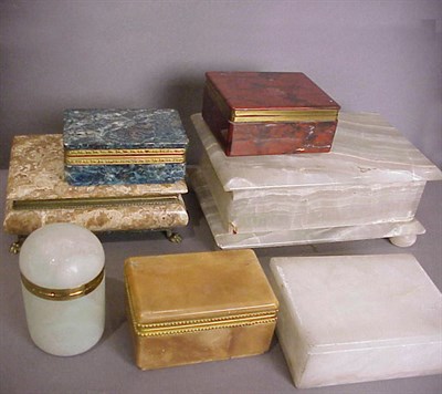 Lot 267 - Group of Seven Hardstone Boxes