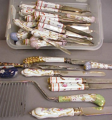 Lot 302 - Miscellaneous Group of Porcelain Handled...