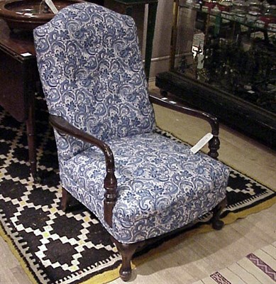 Lot 311 - Upholstered Mahogany Armchair