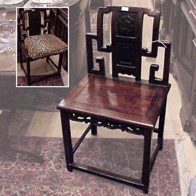 Lot 323 - Pair of Asian Hardwood Side Chairs