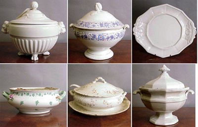 Lot 341 - Group of Six Porcelain Tureens and Underplates