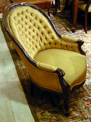 Lot 357 - Victorian Upholstered Mahogany Armchair