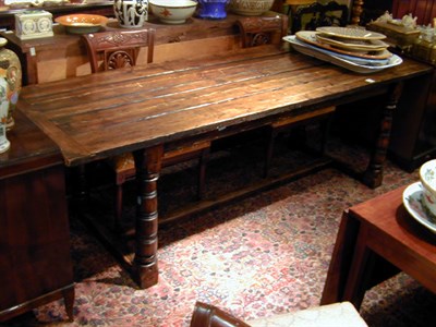 Lot 363 - Provincial Louis XV Style Oak Refrectory Table