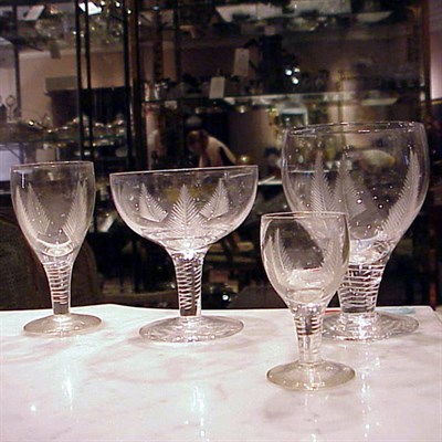 Lot 376 - Group of Cut Glass Stemware Approximately...
