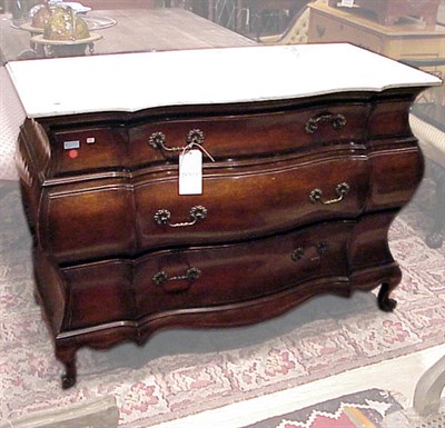 Lot 380 - Italian Rococo Style Marble Top Mahogany Commode