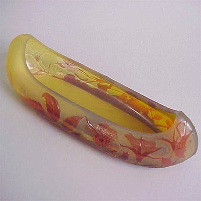 Lot 187 - Galle Cameo Glass Bowl Of canoe form, in red...