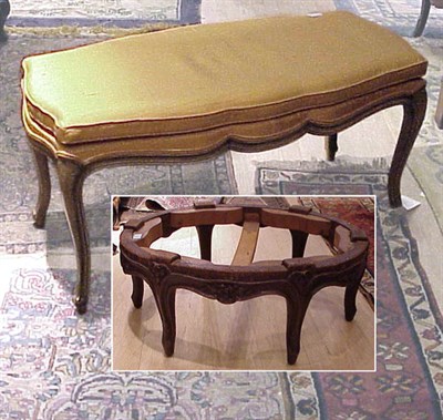 Lot 405 - Louis XV Style Upholstered Fruitwood Bench and...