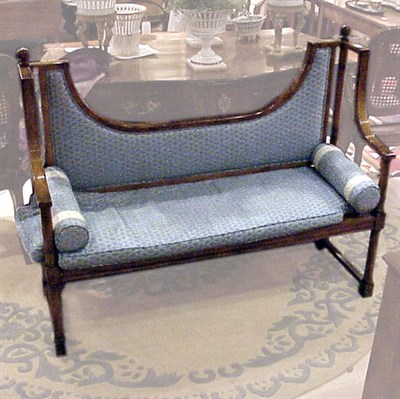 Lot 410 - Neoclassical Style Walnut Upholstered Bench