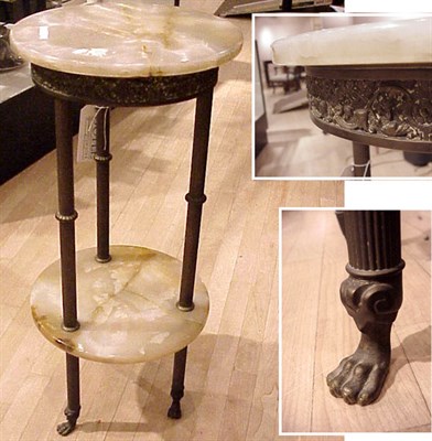 Lot 622 - Onyx and Gilt-Metal Two-Tier Stand