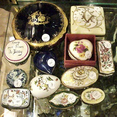 Lot 485 - Group of Porcelain Boxes Approximately thirty...