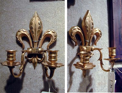 Lot 494 - Pair of Louis XVI Style Gilt-Bronze Two-Light...