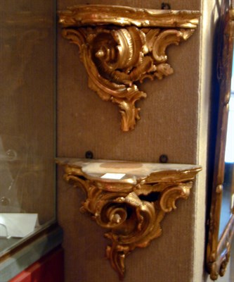 Lot 501 - Pair of Italian Rococo Style Gilt Carved Wood...