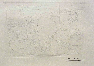 Lot 324 - Pablo Picasso LE REPOS DU SCULPTEUR DEVANT DES...
