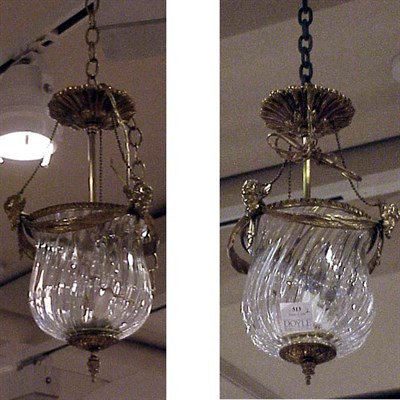 Lot 513 - Pair of Empire Style Gilt-Bronze and Glass...