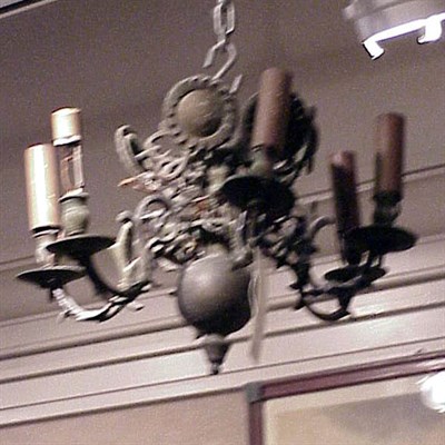 Lot 518 - Baroque Style Patinated-Metal Six-Light...