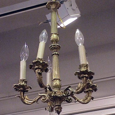 Lot 519 - Louis XVI Style Gilt-Bronze Four-Light Chandelier