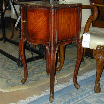 Lot 545 - Louis XVI Style Glass Top Mahogany Side Cabinet