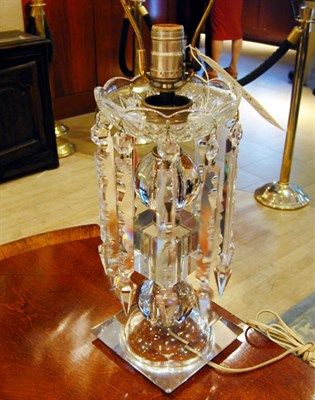 Lot 576 - Georgian Style Cut Glass Lamp